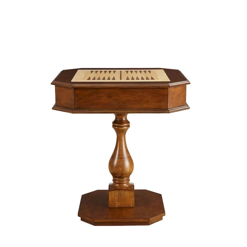 Table de jeu carrée 3-en-1 avec plateau d'échecs réversible et tiroirs de rangement