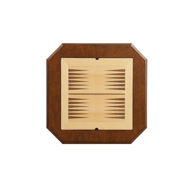Table de jeu carrée 3-en-1 avec plateau d'échecs réversible et tiroirs de rangement