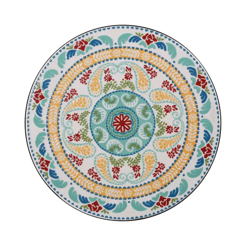 Table d'appoint avec plateau en mosaïque et cadre en fer incurvé