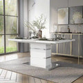 Furniture of America Borm White 78-inch Wood Expandable Dining Table