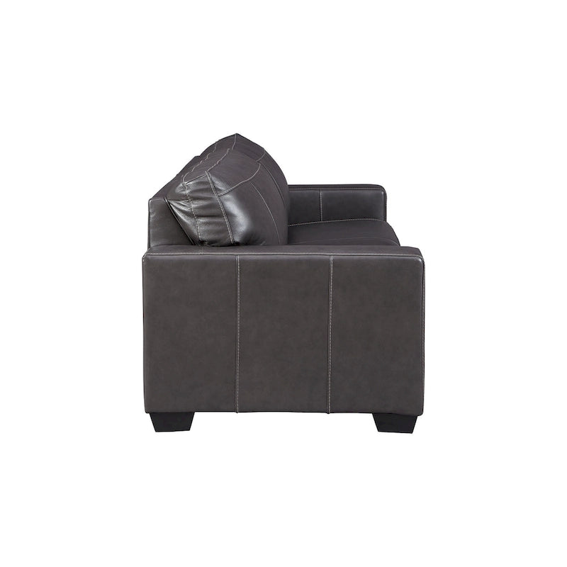 Canapé Contemporain en Cuir avec Plateforme & Surpiqûres Contrastées