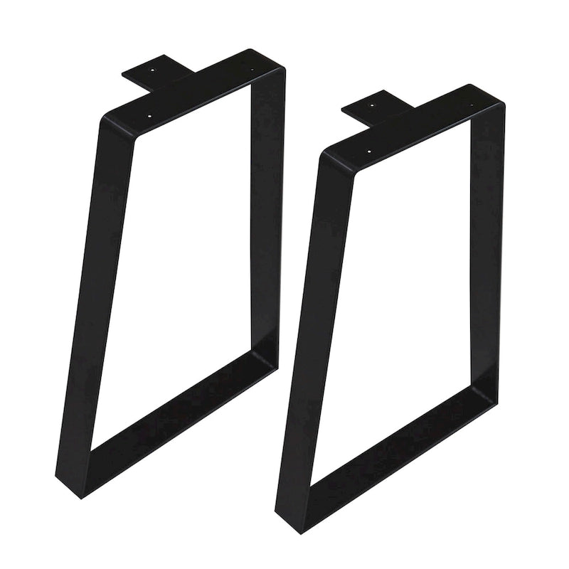 Lot de 2 pieds de table trapèze en métal thermolaqué noir | Style Mid-Century Modern DIY
