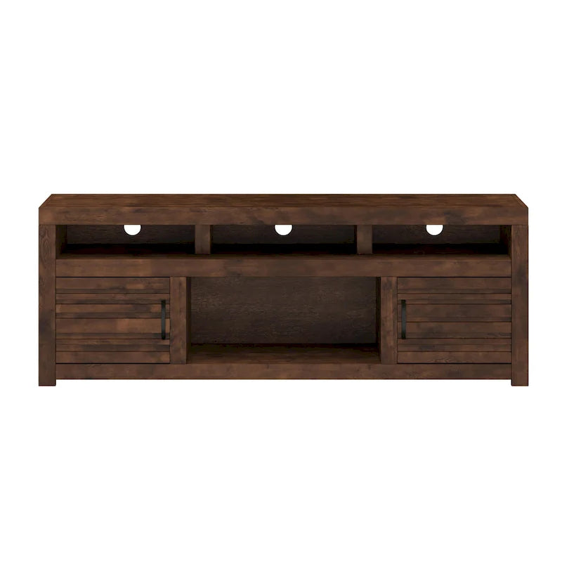 Meuble TV console en bois d'aulne noueux de 183 cm pour téléviseurs jusqu'à 216 cm