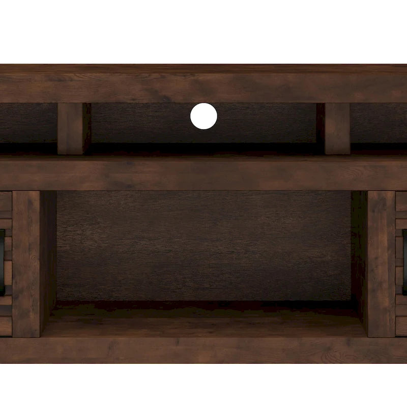 Meuble TV console en bois d'aulne noueux de 183 cm pour téléviseurs jusqu'à 216 cm