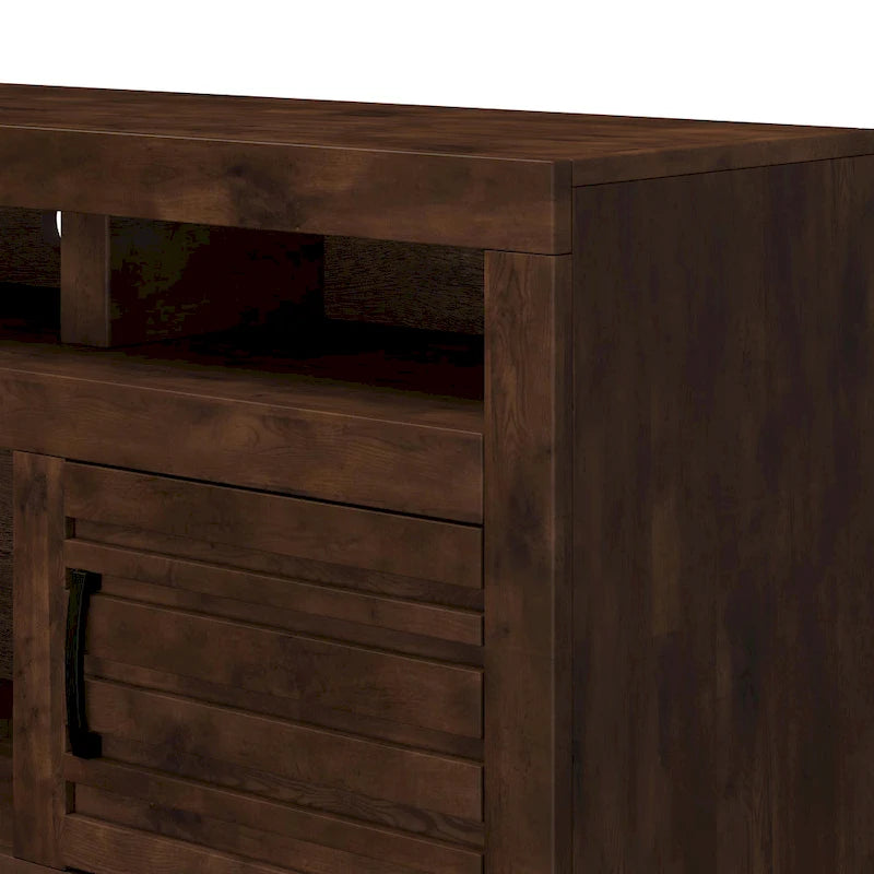 Meuble TV console en bois d'aulne noueux de 183 cm pour téléviseurs jusqu'à 216 cm