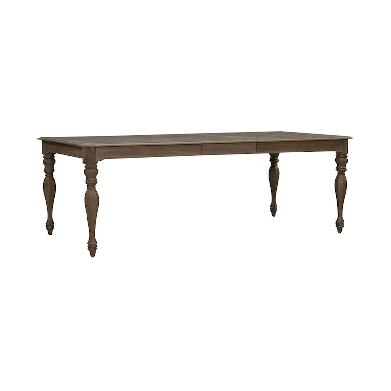 Table à manger rectangulaire extensible avec allonge de 45 cm et pieds tournés