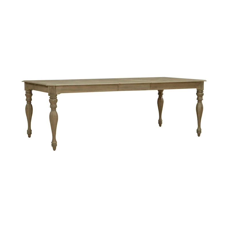 Table à manger rectangulaire extensible avec allonge de 45 cm et pieds tournés
