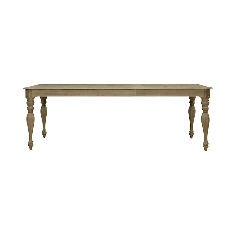 Table à manger rectangulaire extensible avec allonge de 45 cm et pieds tournés