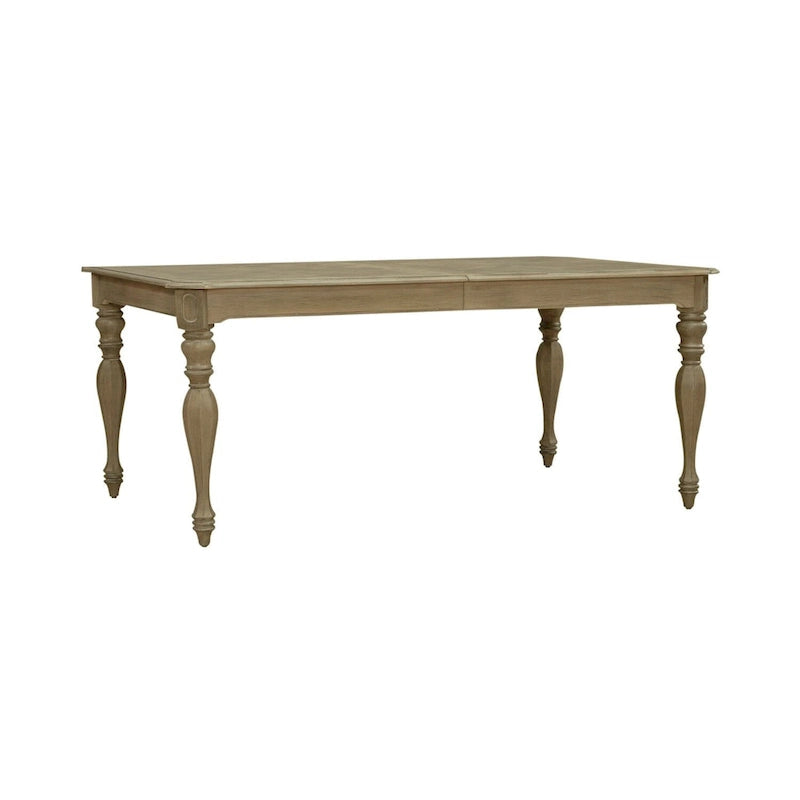 Table à manger rectangulaire extensible avec allonge de 45 cm et pieds tournés