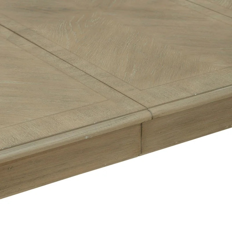 Table à manger rectangulaire extensible avec allonge de 45 cm et pieds tournés