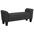 Banc de rangement capitonné de 55" avec assise en velours et accoudoirs rembourrés