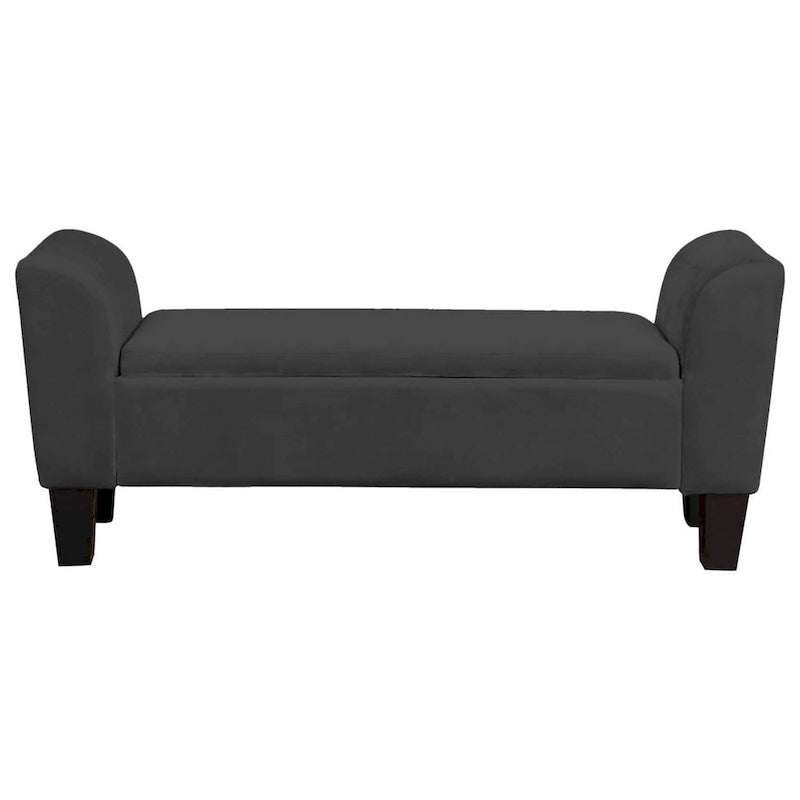 Banc de rangement capitonné de 55" avec assise en velours et accoudoirs rembourrés