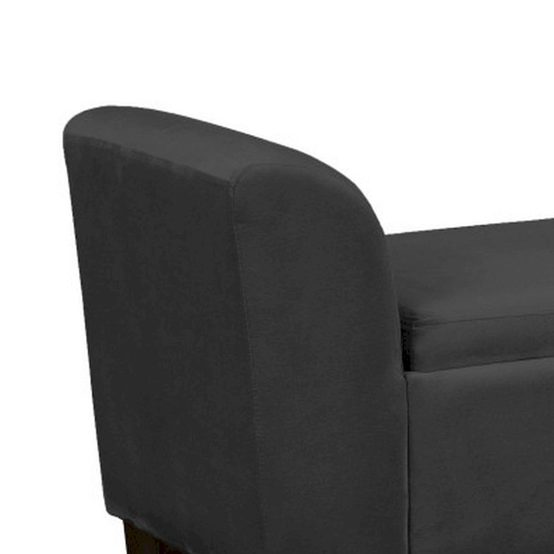 Banc de rangement capitonné de 55" avec assise en velours et accoudoirs rembourrés