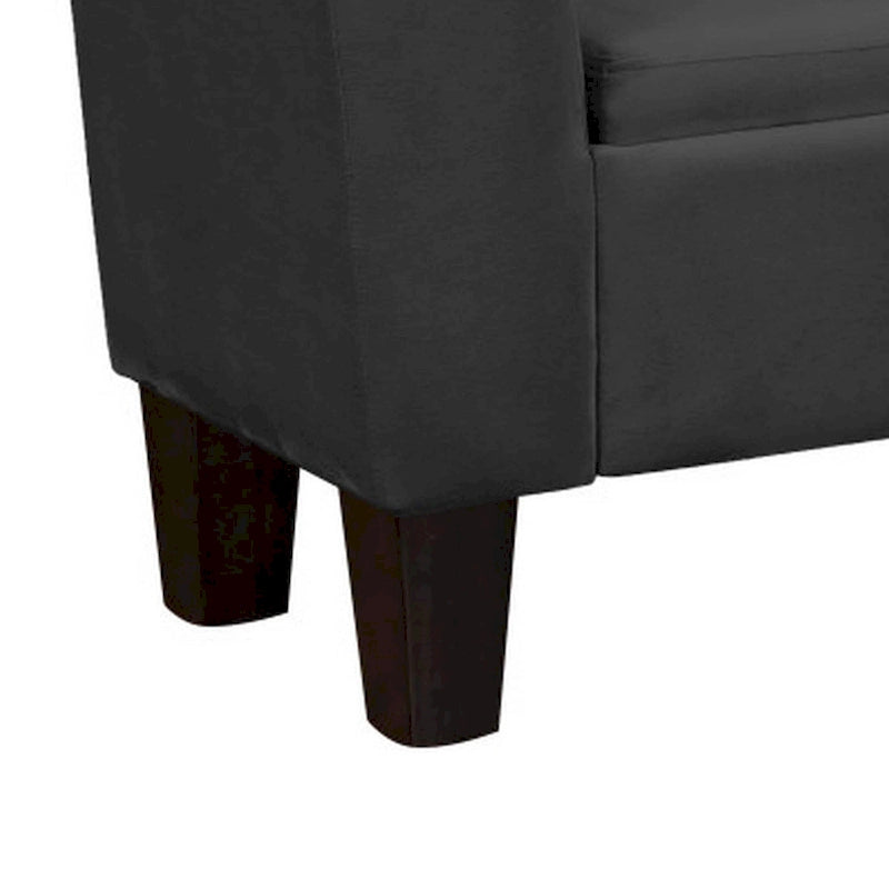 Banc de rangement capitonné de 55" avec assise en velours et accoudoirs rembourrés