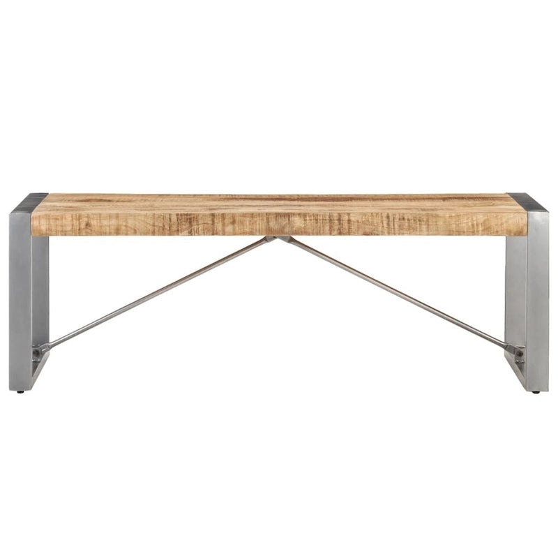 Table basse en manguier massif avec pieds en acier de style industriel