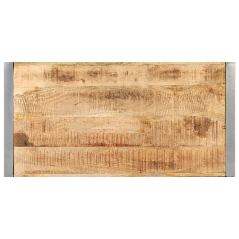 Table basse en manguier massif avec pieds en acier de style industriel