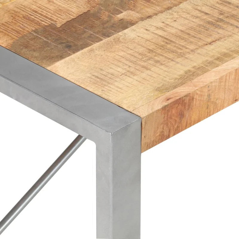 Table basse en manguier massif avec pieds en acier de style industriel