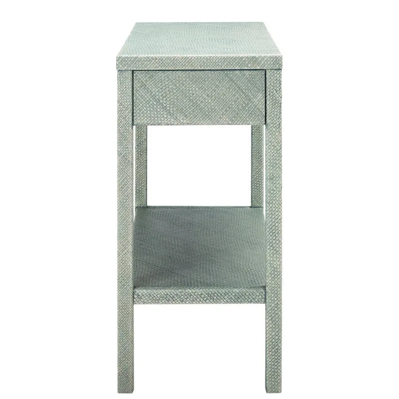 Console 2 tiroirs 1 étagère | Accent turquoise et or