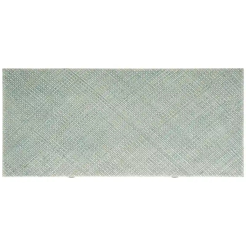 Console 2 tiroirs 1 étagère | Accent turquoise et or