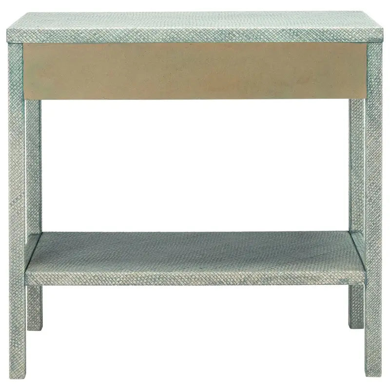 Console 2 tiroirs 1 étagère | Accent turquoise et or