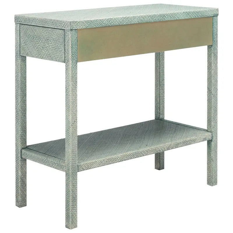 Console 2 tiroirs 1 étagère | Accent turquoise et or