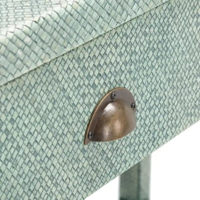 Console 2 tiroirs 1 étagère | Accent turquoise et or