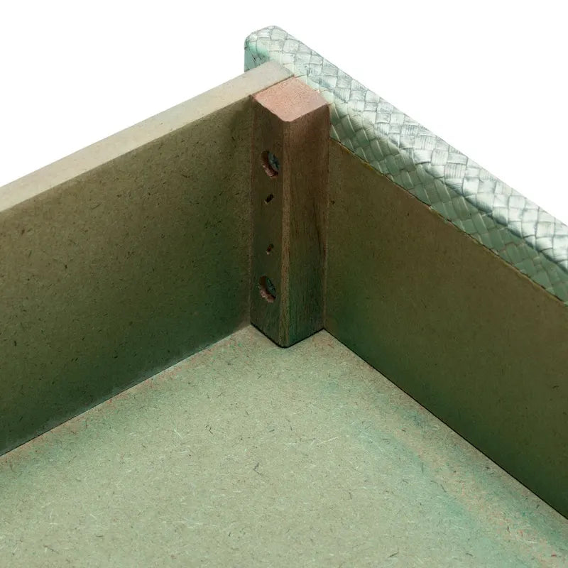 Console 2 tiroirs 1 étagère | Accent turquoise et or