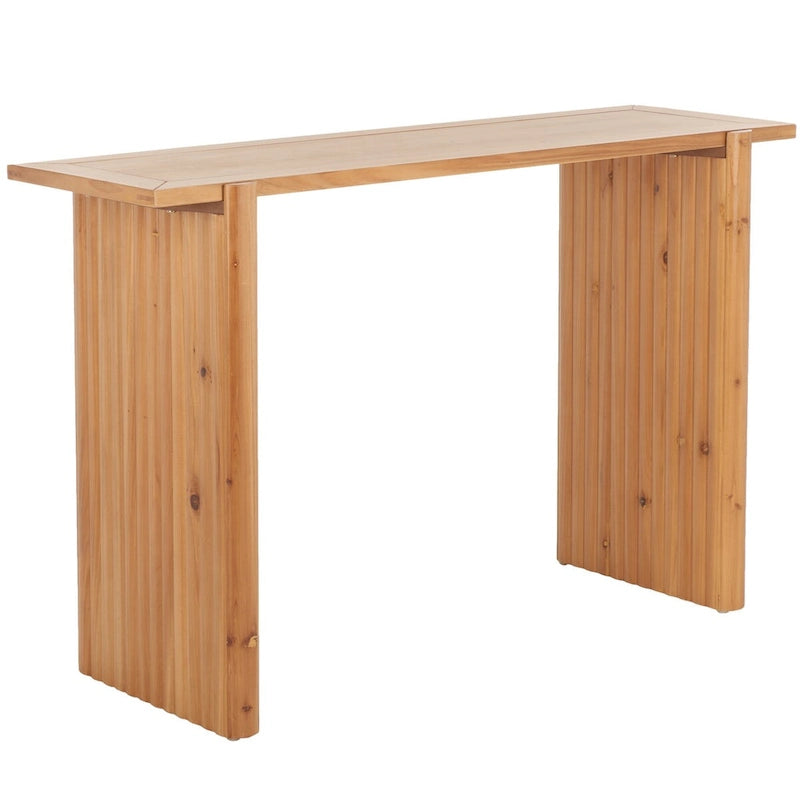 Console Table avec Piètement en Bois Cannelé et Cadre Sculpté | Esprit Rustique-Chic