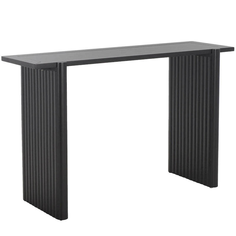 Console Table avec Piètement en Bois Cannelé et Cadre Sculpté | Esprit Rustique-Chic