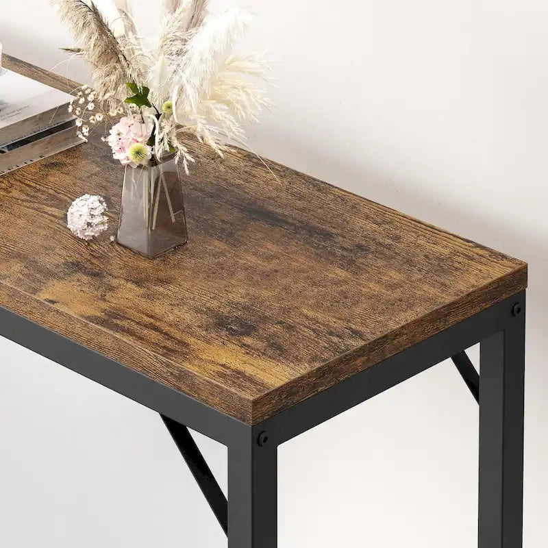 Console étroite et mince avec cadre métallique | Table de canapé peu encombrante