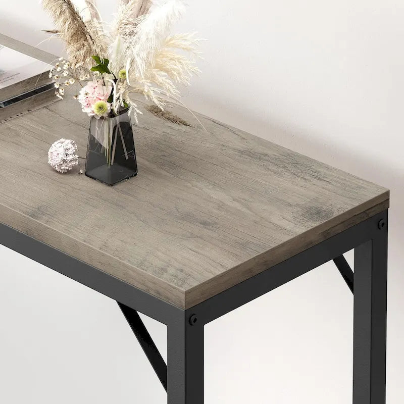 Console étroite et mince avec cadre métallique | Table de canapé peu encombrante