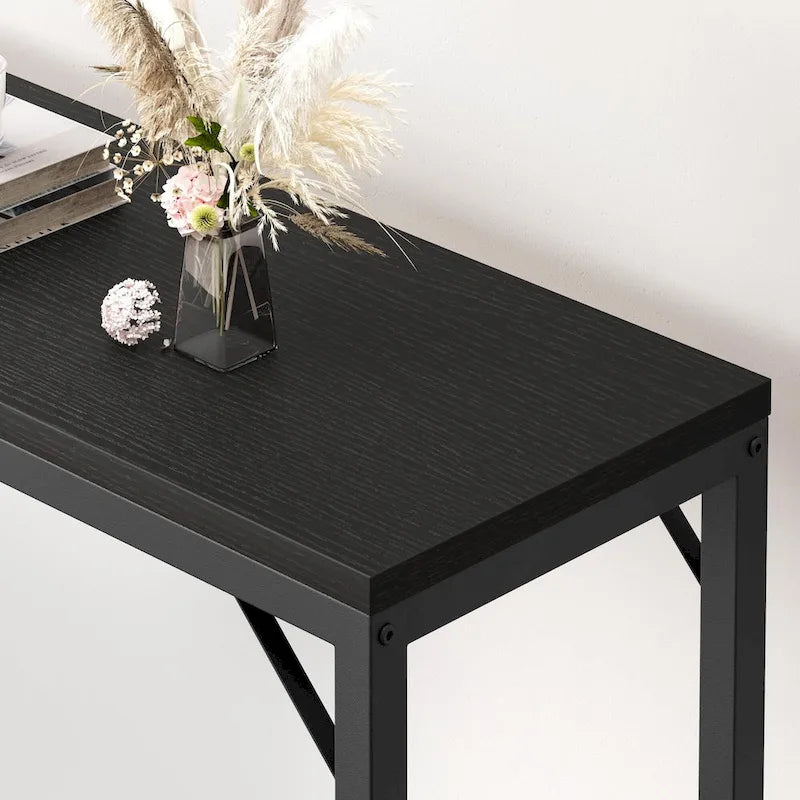 Console étroite et mince avec cadre métallique | Table de canapé peu encombrante