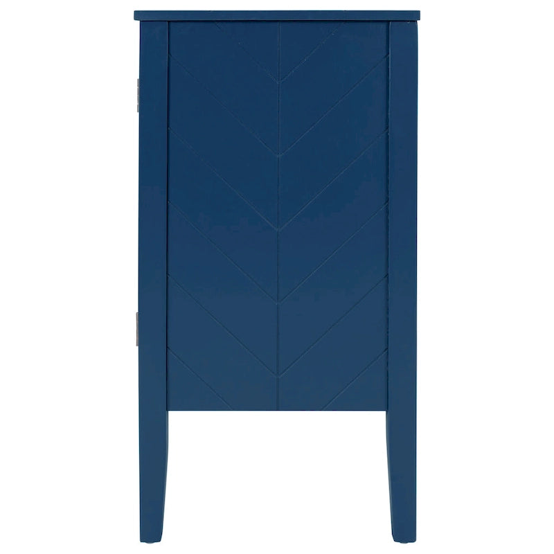 Bahut vintage à 3 portes avec détail à rayures diagonales