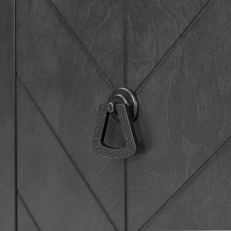 Bahut vintage à 3 portes avec détail à rayures diagonales