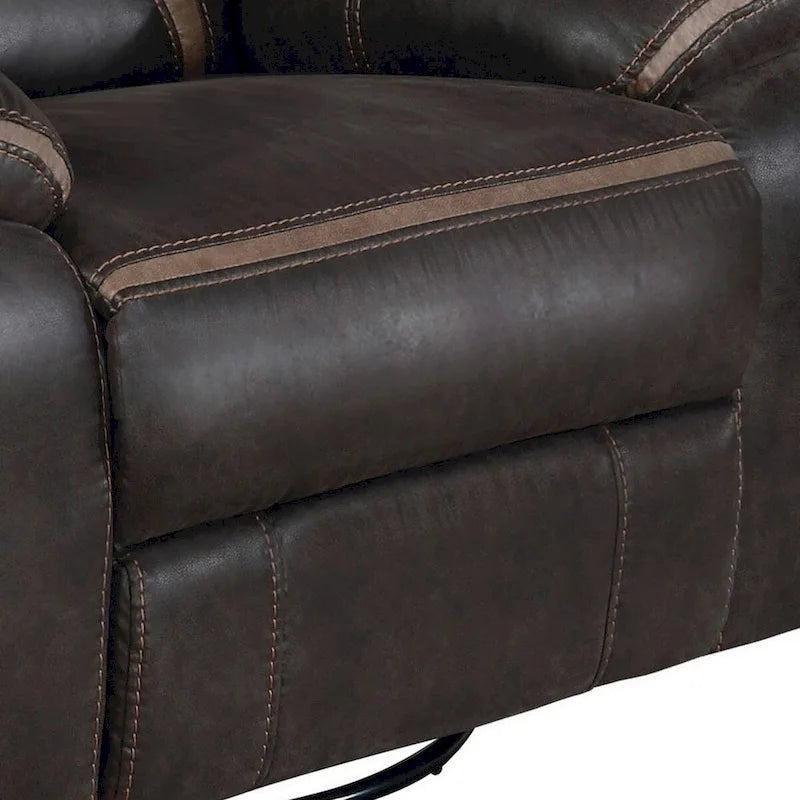 Fauteuil inclinable planeur avec ressorts ensachés et coussin surpiqué | Similicuir