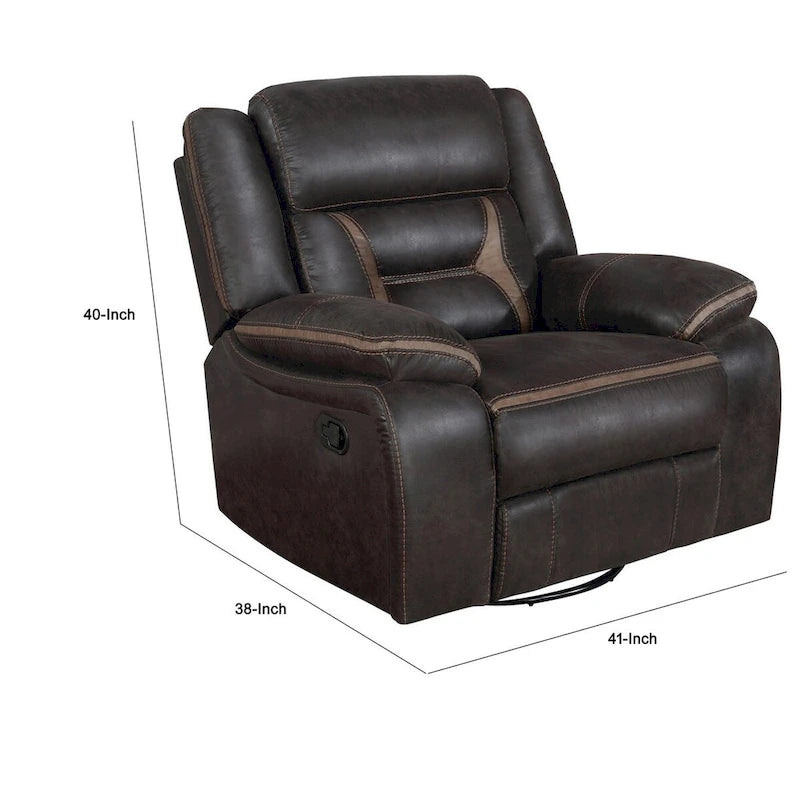 Fauteuil inclinable planeur avec ressorts ensachés et coussin surpiqué | Similicuir