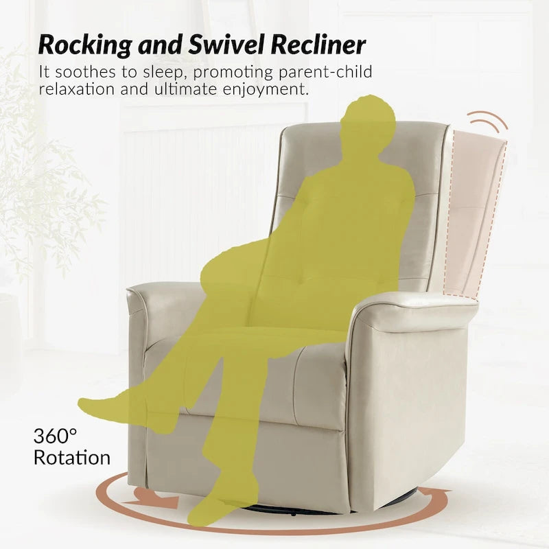 Fauteuil inclinable motorisé pivotant moderne avec port USB et dossier capitonné