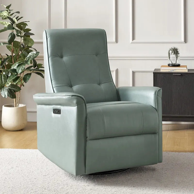 Fauteuil inclinable motorisé pivotant moderne avec port USB et dossier capitonné