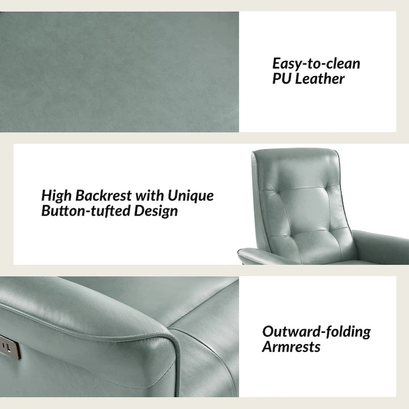 Fauteuil inclinable motorisé pivotant moderne avec port USB et dossier capitonné