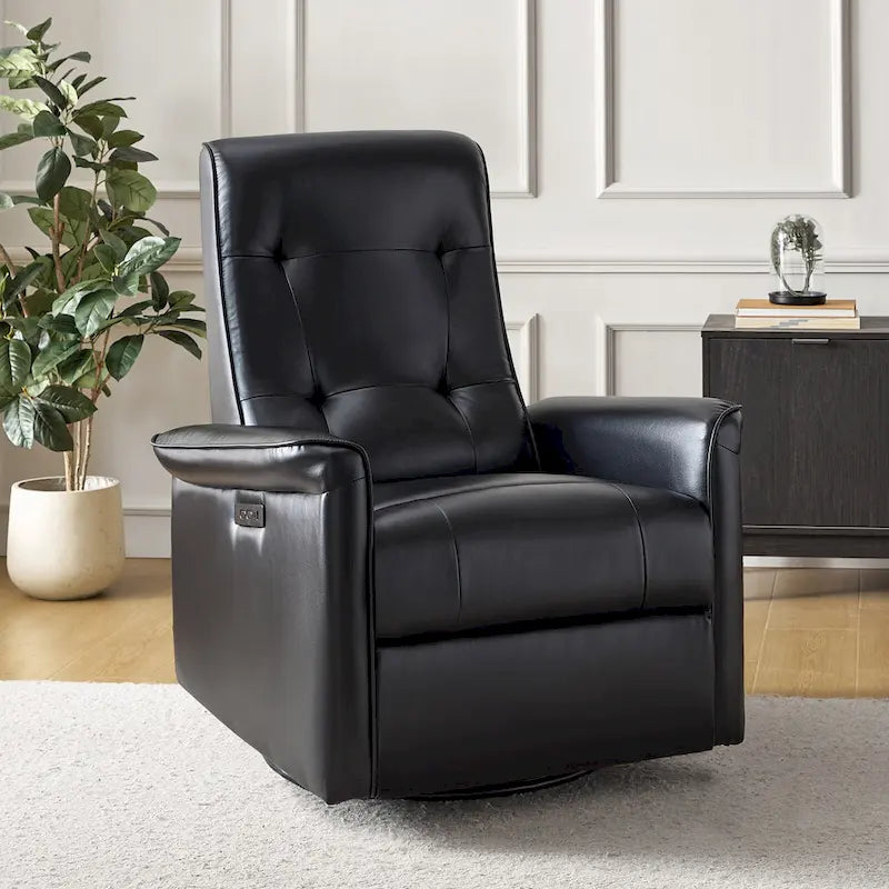 Fauteuil inclinable motorisé pivotant moderne avec port USB et dossier capitonné