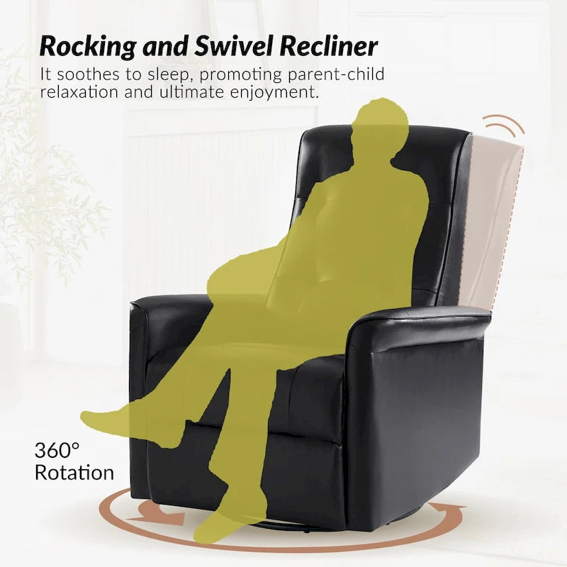 Fauteuil inclinable motorisé pivotant moderne avec port USB et dossier capitonné