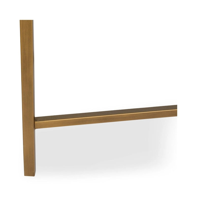 Console Art Déco | Cadre en chêne massif avec accents en laiton et plateau en galuchat