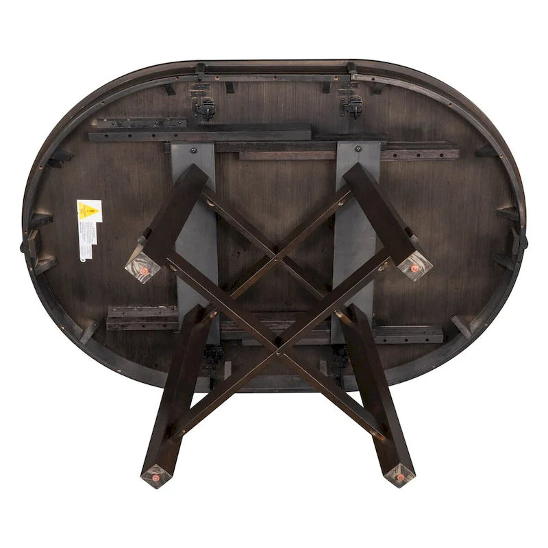 Table à manger ronde extensible avec piètement en X | Style Ferme