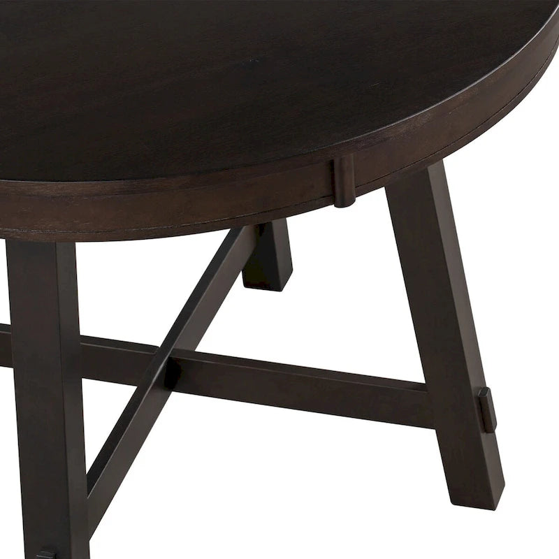 Table à manger ronde extensible avec piètement en X | Style Ferme
