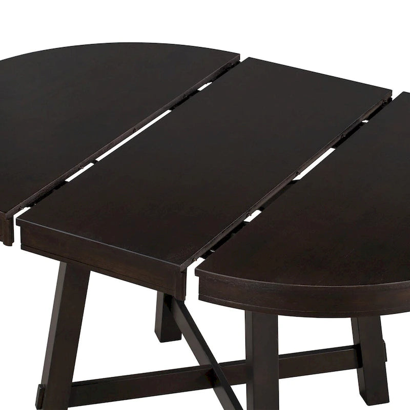 Table à manger ronde extensible avec piètement en X | Style Ferme
