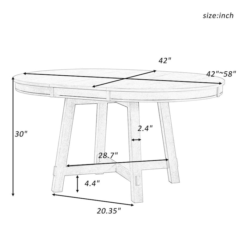 Table à manger ronde extensible avec piètement en X | Style Ferme