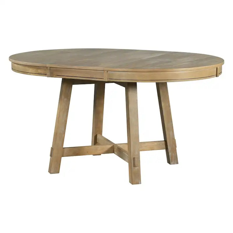 Table à manger ronde extensible avec piètement en X | Style Ferme