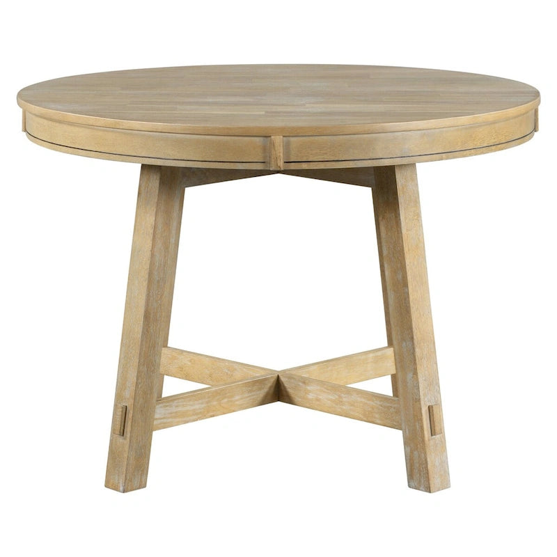 Table à manger ronde extensible avec piètement en X | Style Ferme