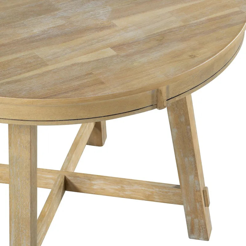 Table à manger ronde extensible avec piètement en X | Style Ferme