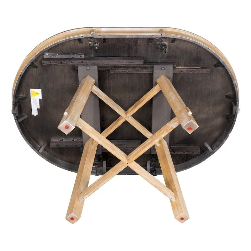 Table à manger ronde extensible avec piètement en X | Style Ferme